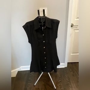 Sandro Josephine Womens Linen Blend Sleeveless Mini Dress Black Size 38 (size 6)